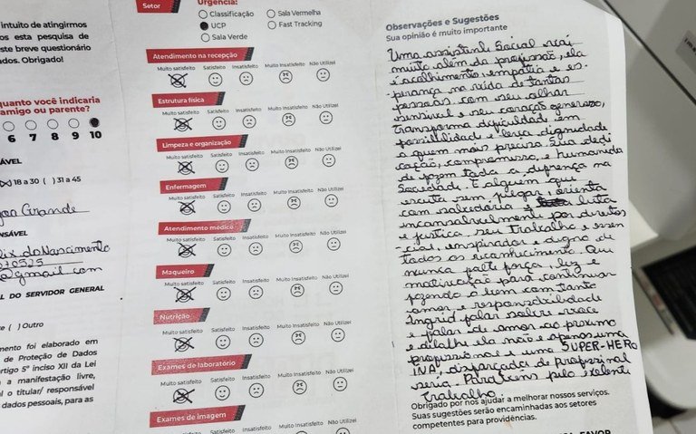 Canal de diálogo: Ouvidoria do Hospital Edson Ramalho atinge índice de 82% de satisfação do usuário