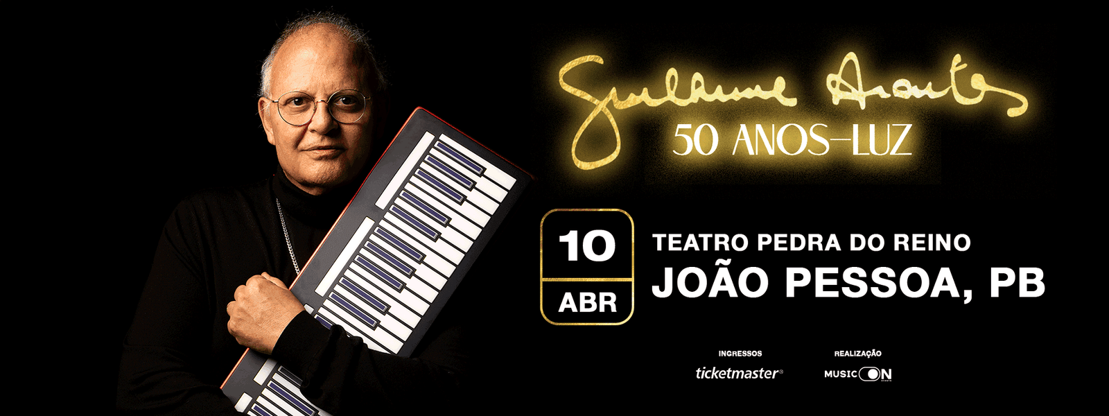 Guilherme Arantes celebra 50 anos de carreira nesta sexta 10 de abril no Teatro Pedra do Reino