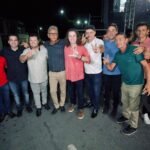 No 3º Festival do Leite e do Mel de São José da Lagoa Tapada, Veneziano é recebido pelo prefeito Neto de Coraci e outros prefeitos da região