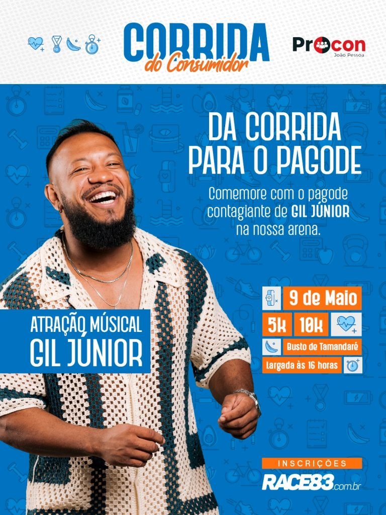Show de pagode encerra Corrida do Consumidor em Tambaú; inscrição para o evento termina nesta terça-feira